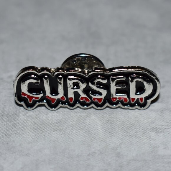 cursed Silver Metal Enamel Lapel Pin - Picture 1 of 1